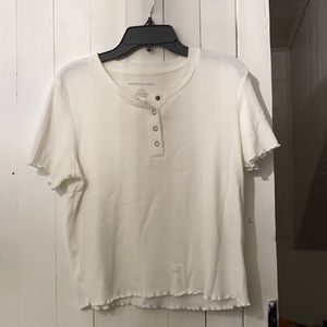 White ribbed AE top